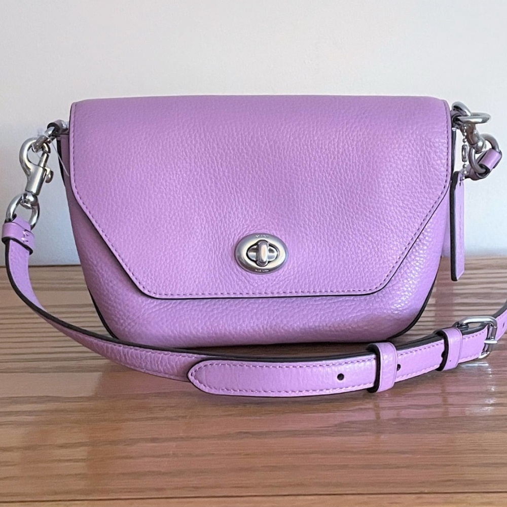 Coach Karlee Crossbody Orchid Pebbled Leather EUC